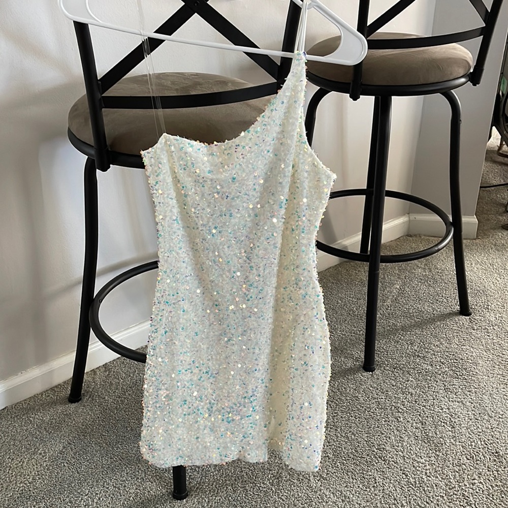 Sequence white dress